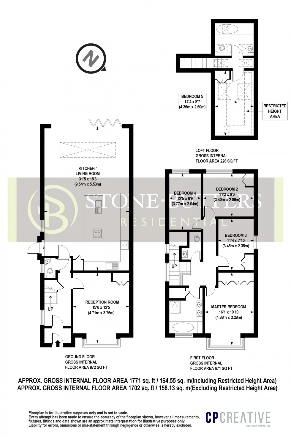 Floorplan for Elm Park, Stanmore, Middlesex