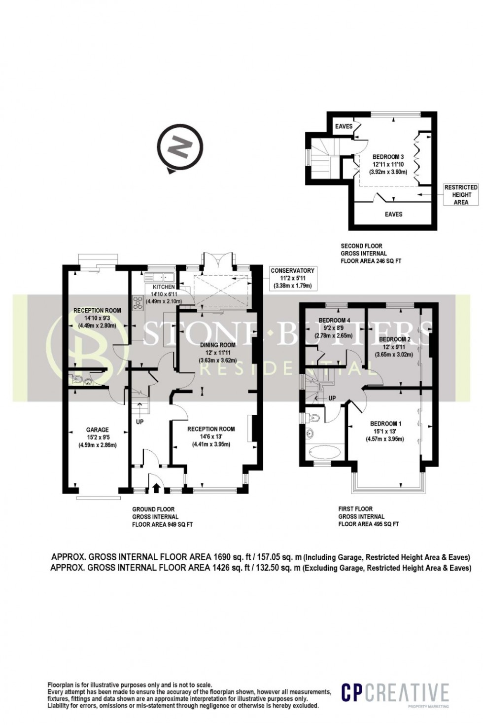 Floorplan for Leighton Avenue, Pinner, Middlesex