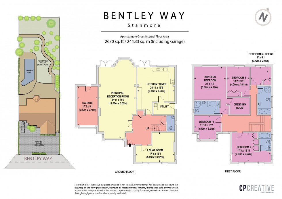 Floorplan for Bentley Way, Stanmore, Greater London