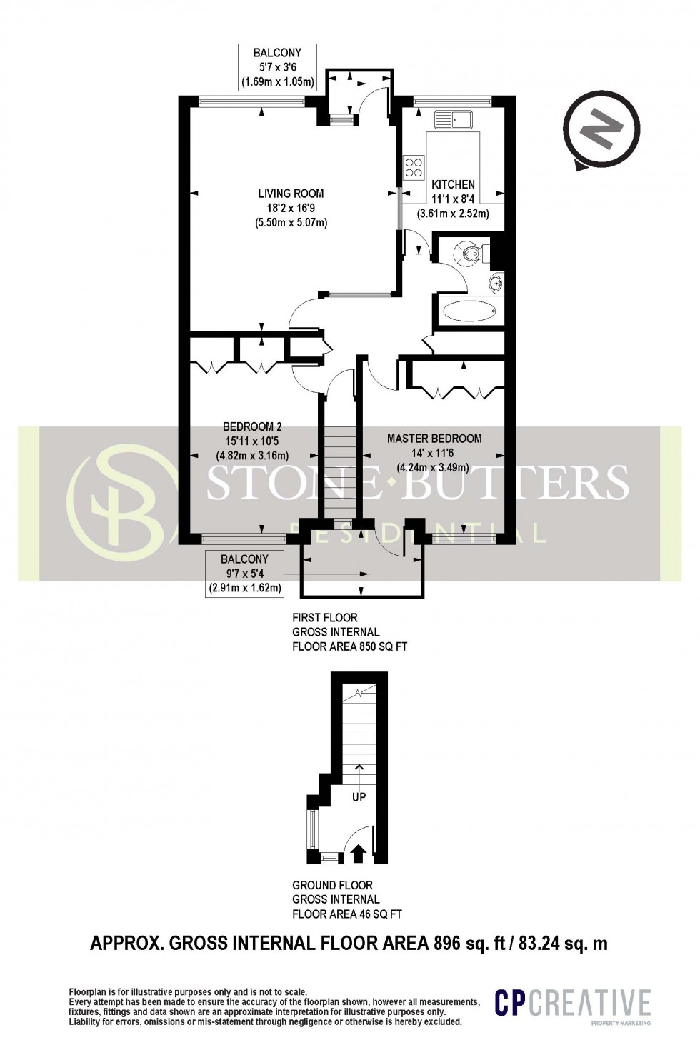 Floorplan for Garden Court, Stanmore, Greater London