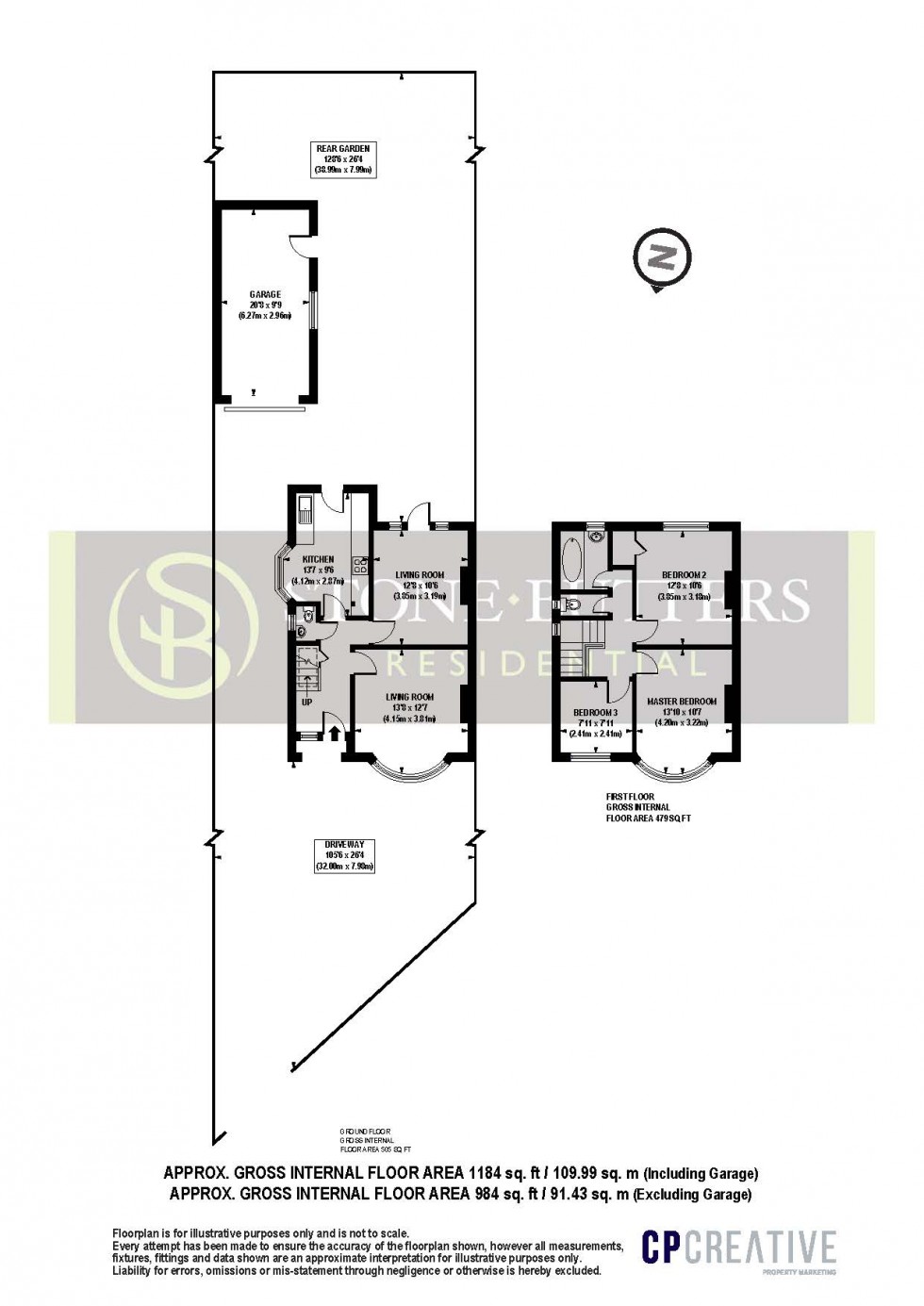 Floorplan for Coldharbour Lane, Bushey, Hertfordshire
