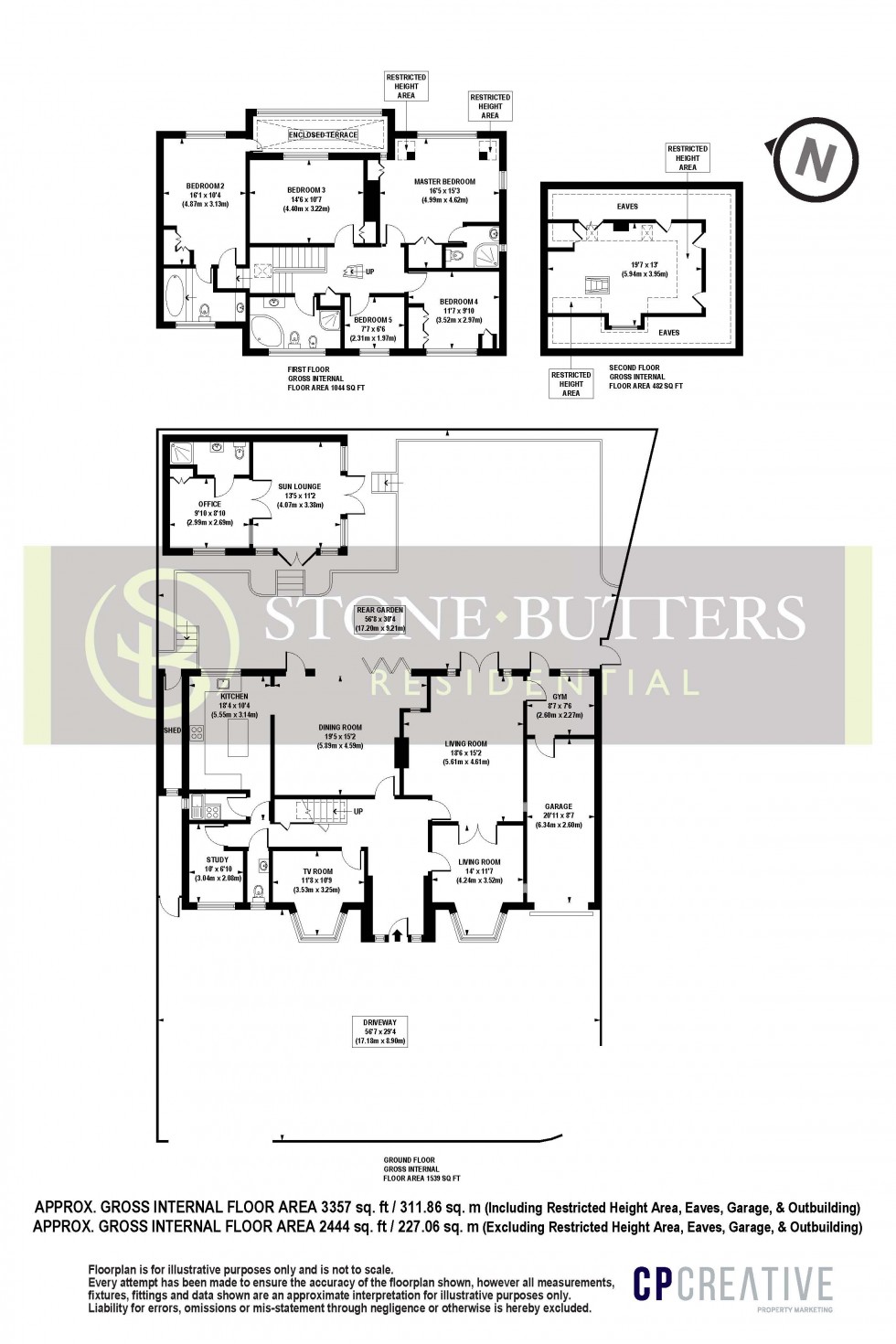 Floorplan for Bellfield Avenue, Harrow Weald, Middlesex