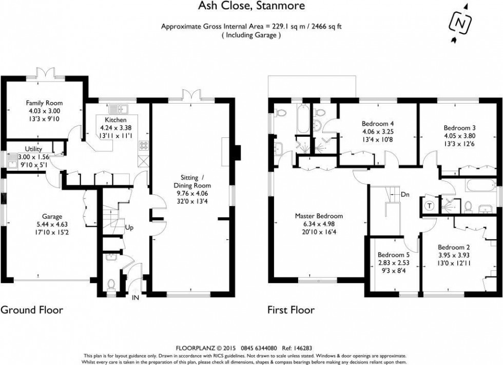 Floorplan for Ash Close, Stanmore, Middlesex