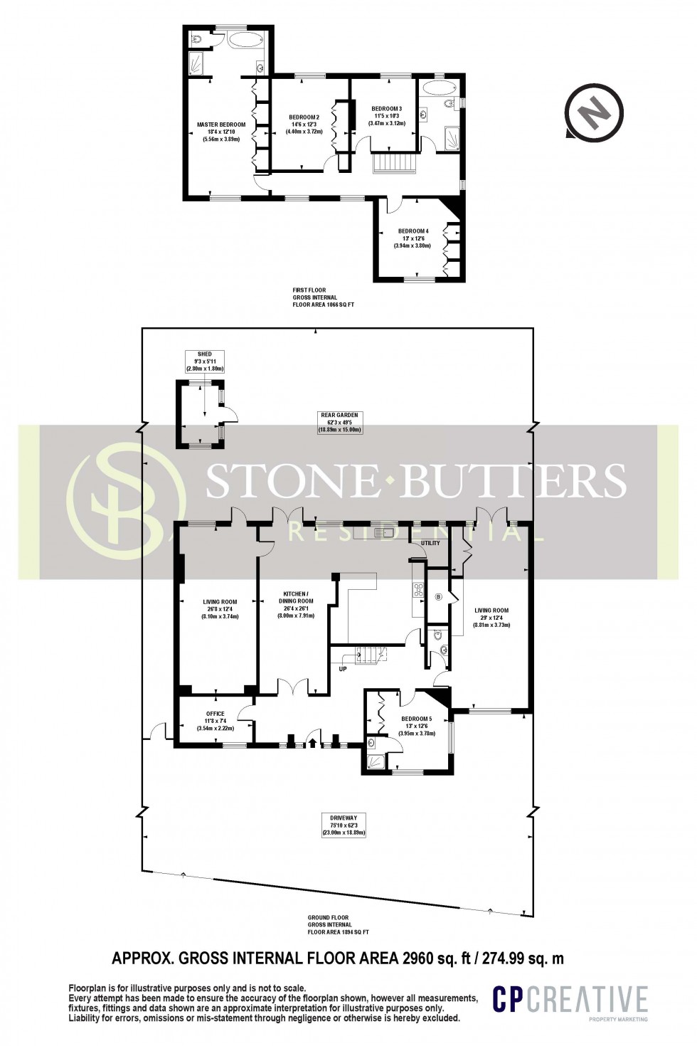 Floorplan for Coldharbour Lane, Bushey, Hertfordshire