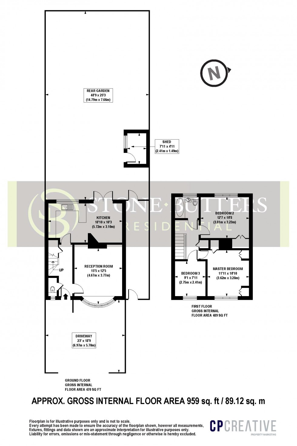 Floorplan for Down Way, Northolt, Greater London